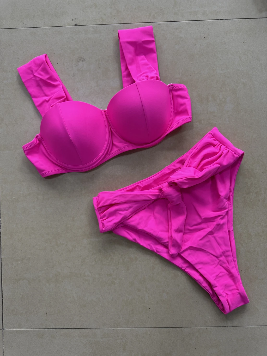 High Waist Sexy 2025 Push Up Bikini Set Two Piece Swimwear Solid Thong Biquini Swimsuit Summer Brazilian Bathing Suit Beachwear