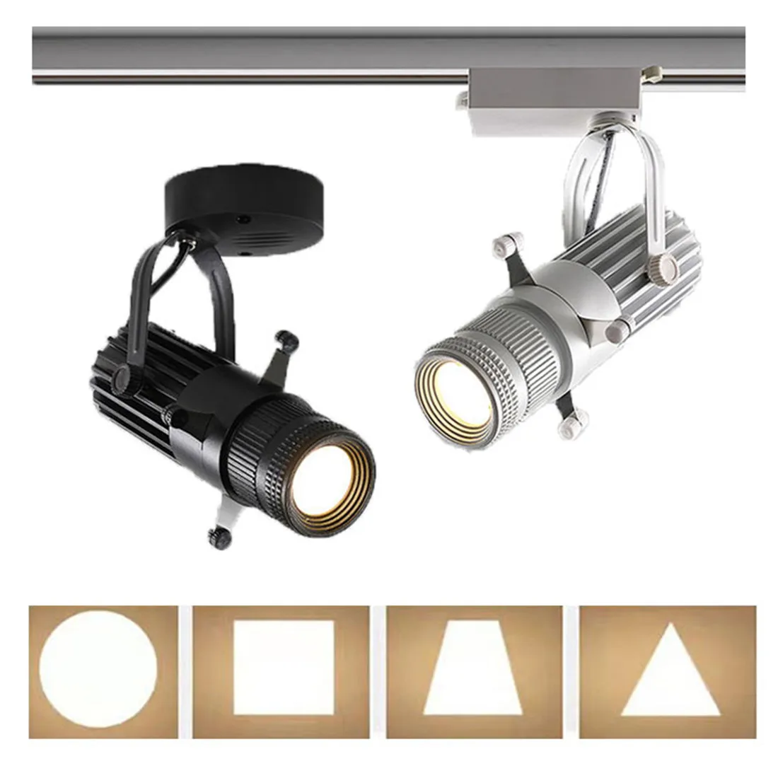 Luz de corte de gráficos de 20W, focos de pista LED de 5W, 10W y 15W, lámpara de pintura de forma cuadrada ajustable para museo, galería de arte, iglesia