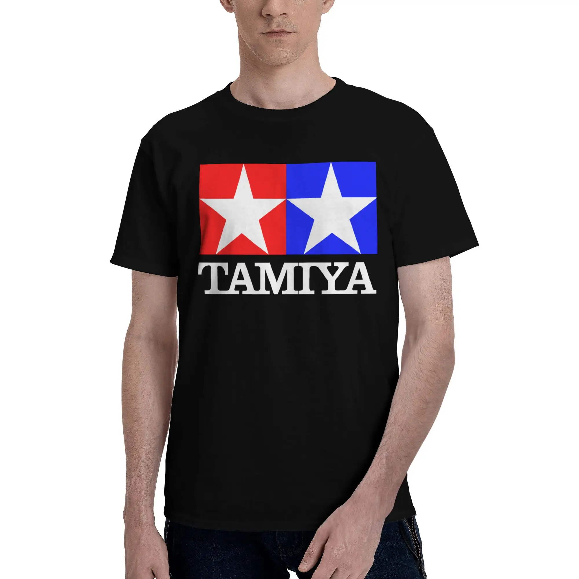 Tamiya Logo Skin-Friendly Reversible T-shirt Sporty Trendy Cotton Tee
