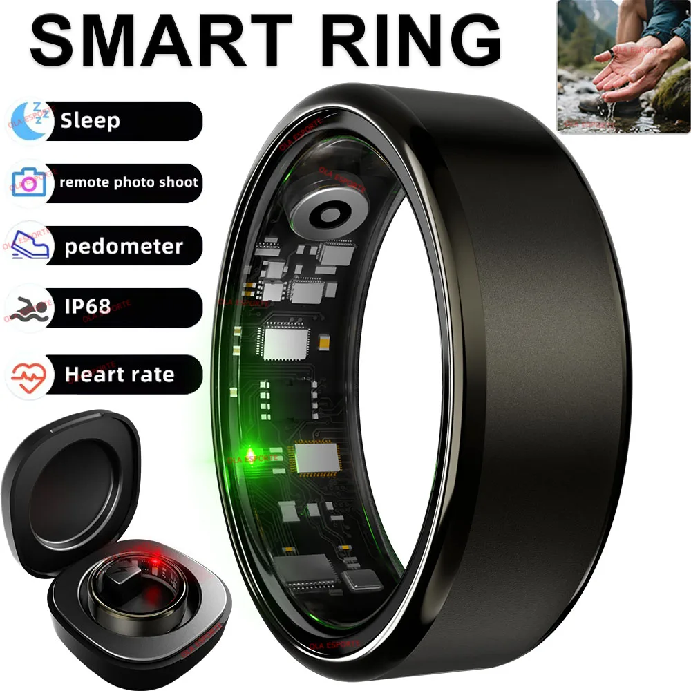 

2026 New Smart Ring Men Women Heart Rate Blood Oxygen Monitoring 5ATM Waterproof Multi Sports Modes Fitness Pedometer Rings Gift