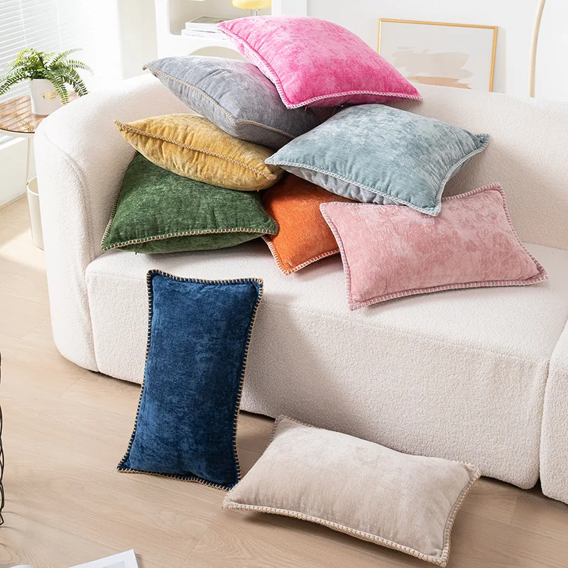 

30x50/45x45/50x50cm Chenille Cushion Cover Soft Decorative Pillows for Sofa Living Room Bed Home Decor Cushion Cover 30x50cm