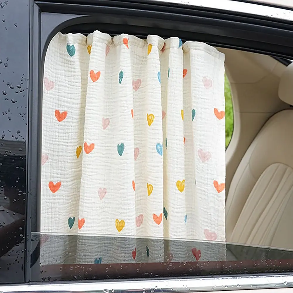 Embedded Rail Car Curtains Love Bear Printed Privacy Divider Car Sunshades Heat Insulation Auto Window for Car Accessories