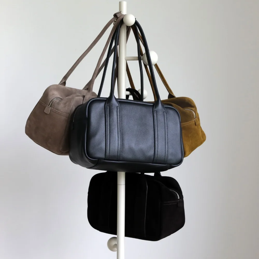 Niche First-layer Cowhide Large-capacity Commuter Toast Bag Simple and Versatile Underarm Texture Unique Fashion  Leather Women