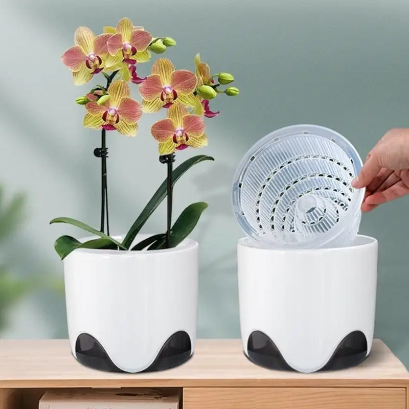 E8BD Decorative Home Garden Planter with Root Ventilation System Aesthetic Indoor Outdoor Plant Pot for Butterfly Orchids