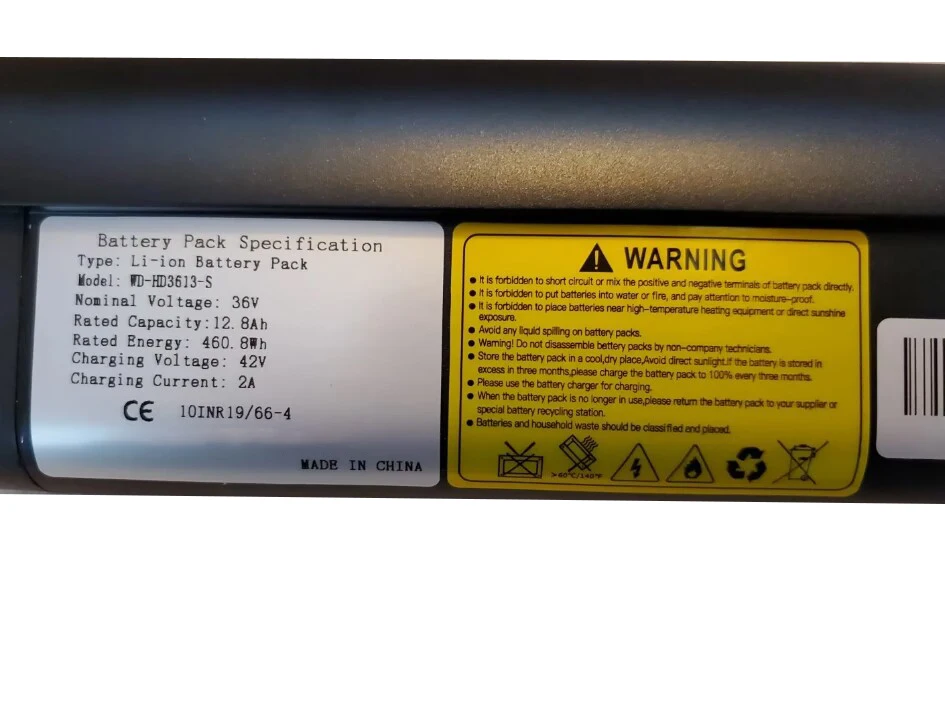 36V Semi-geïntegreerde batterij 10Ah 12.8Ah 14Ah 460Wh voor nieuwe vogelfiets V A-framebatterij hd3613-S Smart BMS Kan busbatterij