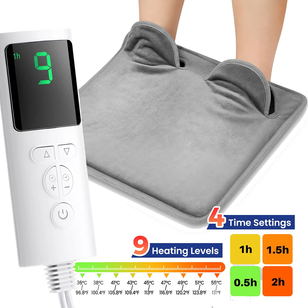 

Бытовая электрическая грелка, моющаяся, 100/220 В, офисный, согревающий коврик для ног, зимний обогреватель для тела, плеч, одеяло, 9 нагрева, 4 таймера