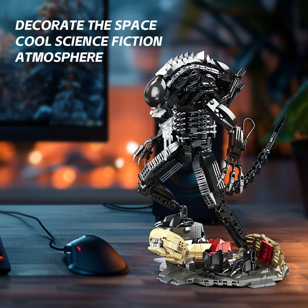 creative expert Battle robot Alien moc Building Block Xenomorph model toy Star Beast birthday New Year gifts Christmas 882pcs