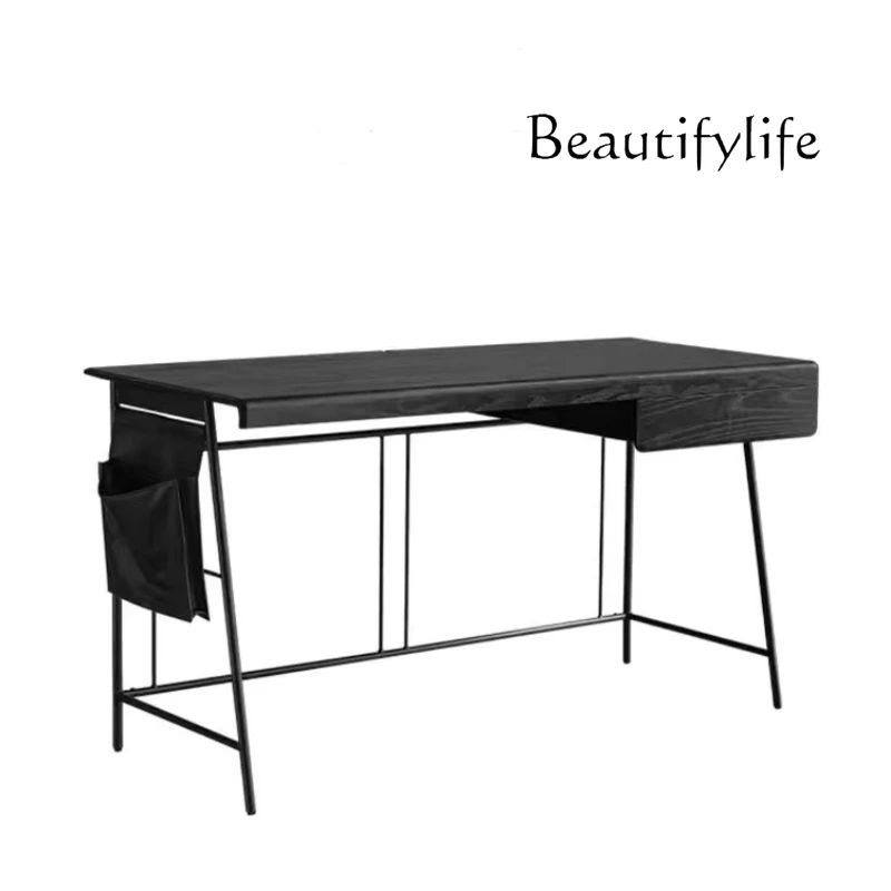 

Italian minimalist medieval style solid wood desk home modern study design computer desk
