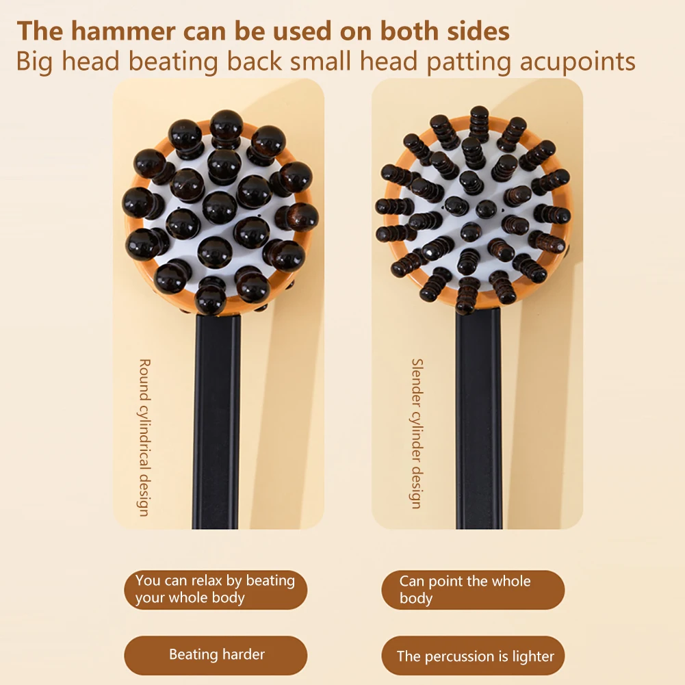 Double Sided Massage Hammer Back Neck Massager Anti Slip Massage Stick for Body Massager Foot Massage Tool Hammer Health Care