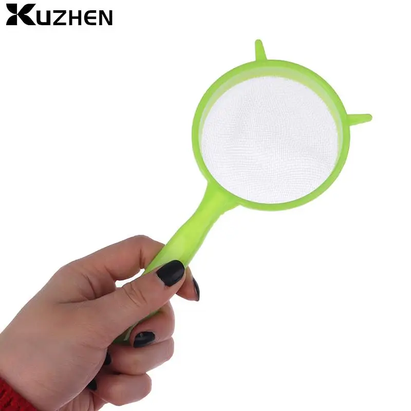 Juice Flour Strainer Sling Mesh Plastic Fine Mesh Spoon Strainer Colander Flour Sieve With Handle Juice Tea Strainer Tool