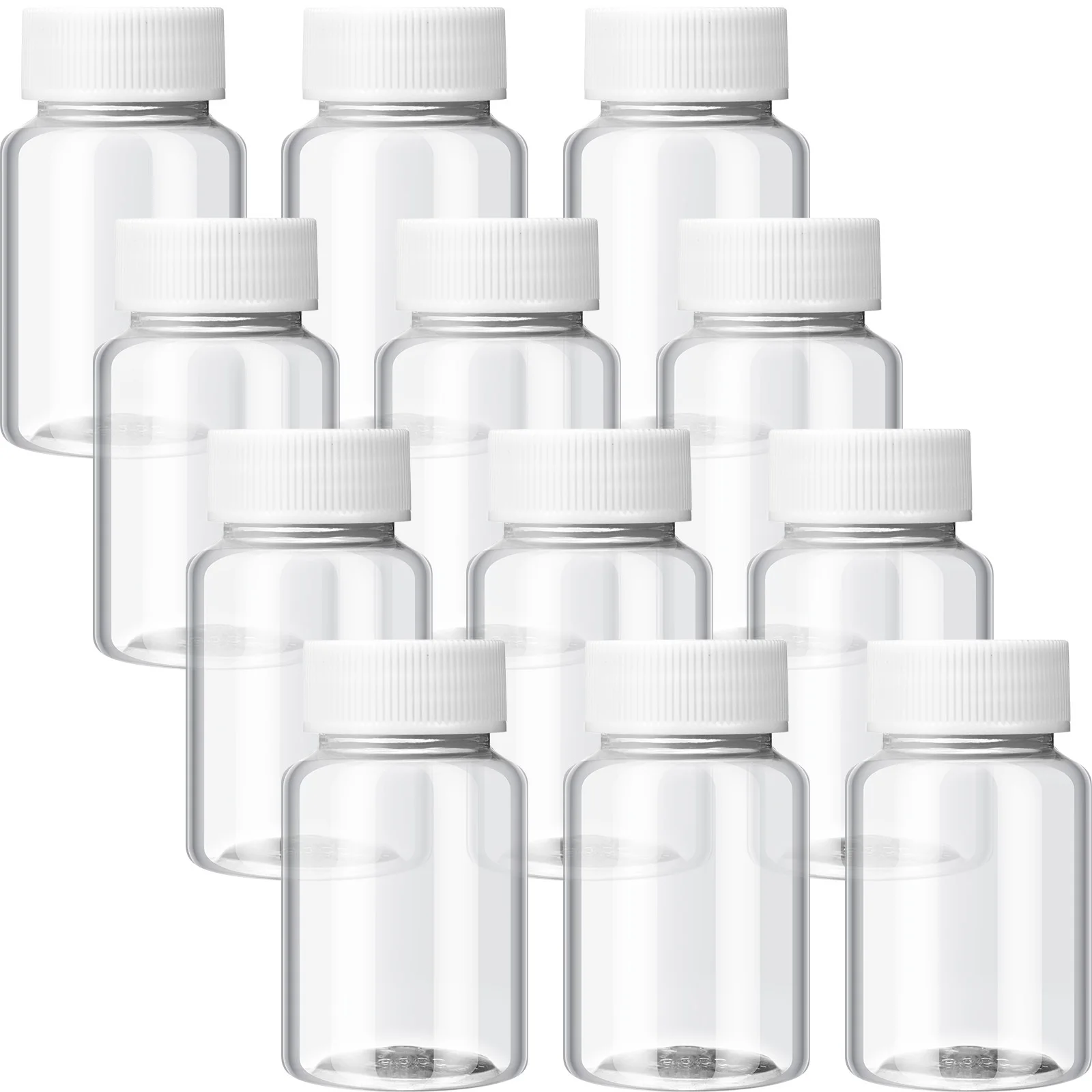 12pçs 80ml garrafas de plástico para animais de estimação, tampa de parafuso, recipientes à prova de vazamento para comprimidos, cápsulas, pó, vitaminas, experimento de armazenamento de ervas