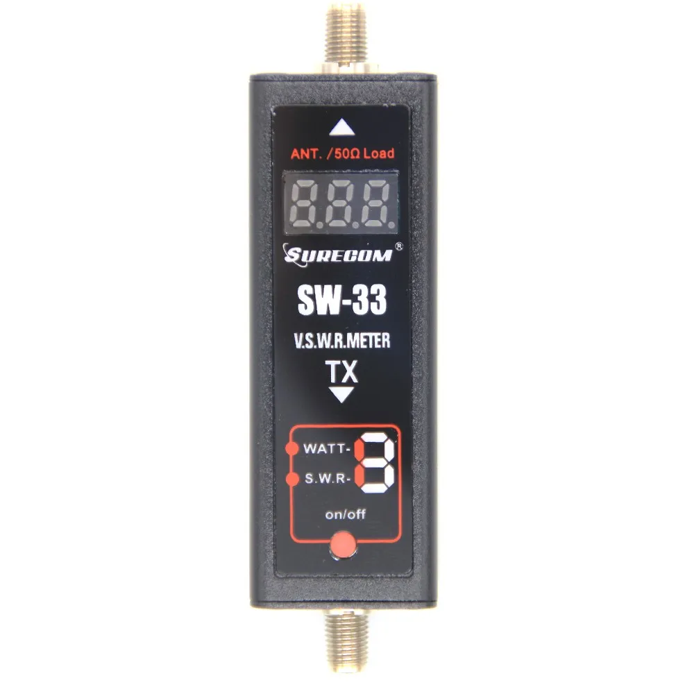 SW-33 Mini Power&SWR Meter VHF/UHF 100MHz~520MHz Portable Tester for Ham Two Way Radio SW33 Antenna Mini Tester Counter