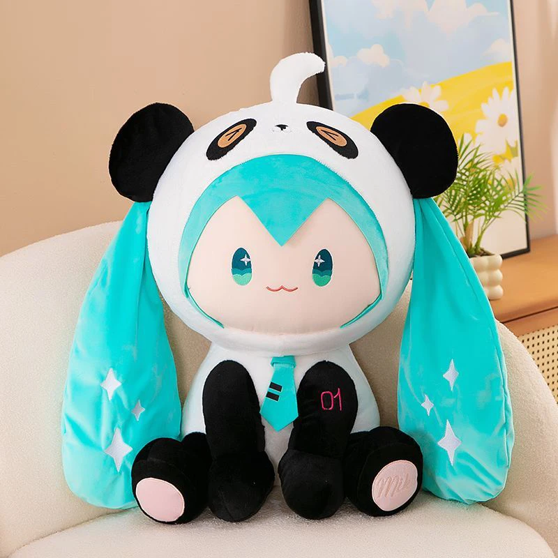 

Kawaii Hatsune Miku Plush Doll Cartoon Panda Series Stuffed Toys Dopamine Home Anime Accessories Comfortable Plush Pillow Gifts