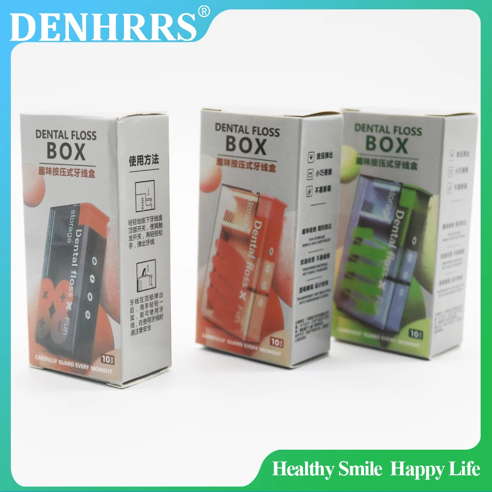 

1Pc Dental Portable Floss Dispenser Includes Floss Automatic Ejectable Floss Oral Care Press-on Disposable Flossing tool