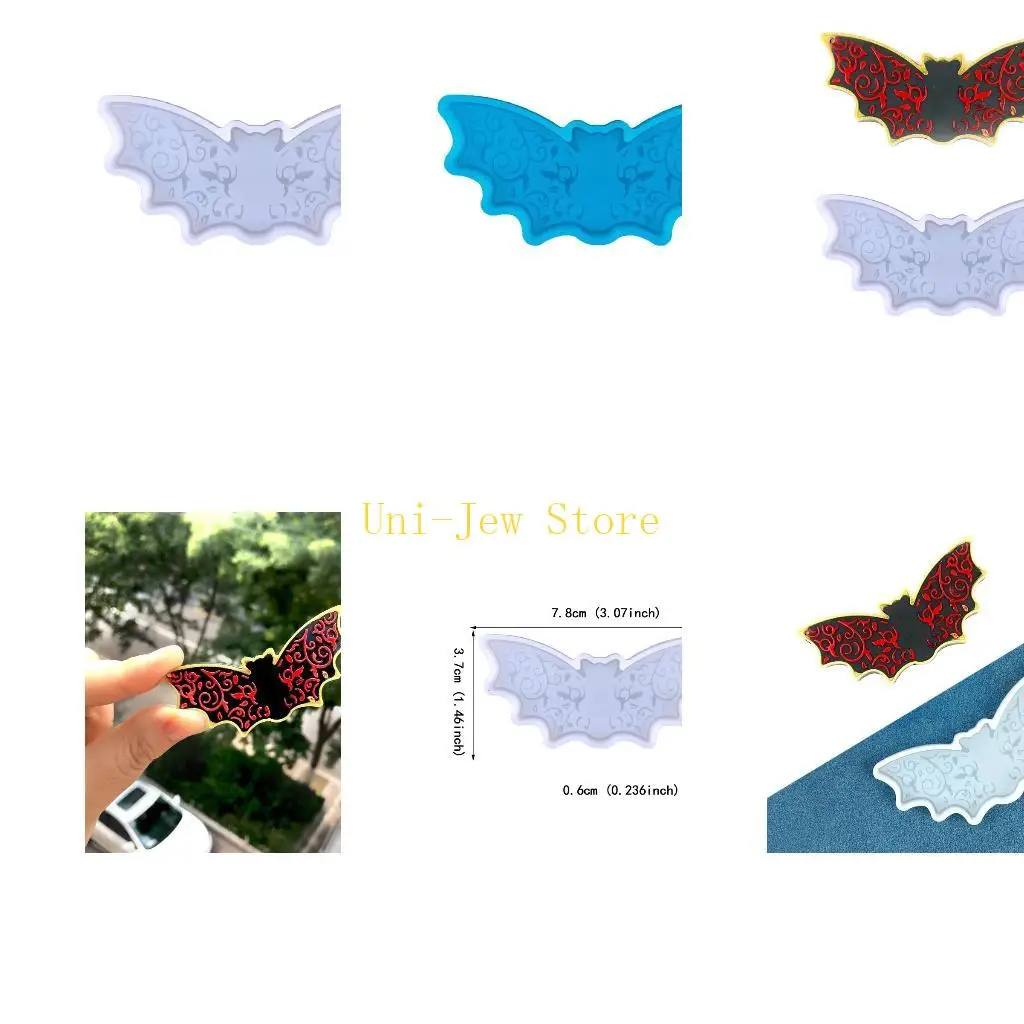 

40 ГБ DIY Shiny Halloween Bat Cwechain Силиконовая плесень с отверстием для Diy багаж