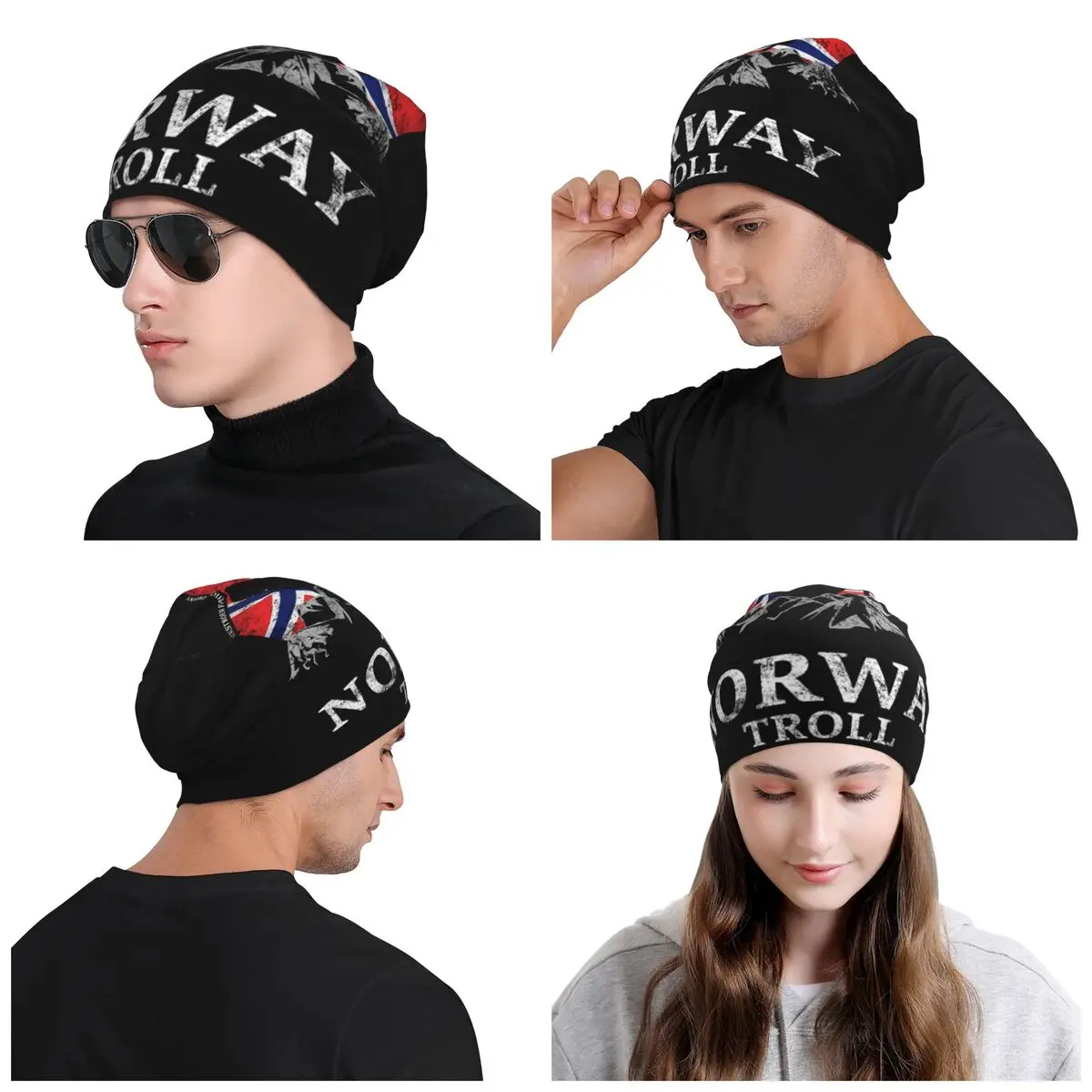 Norway Flag Bonnet Hat Knit Hats Men Women Fashion Unisex Adult Fjord Mountain Warm Winter Beanies Cap