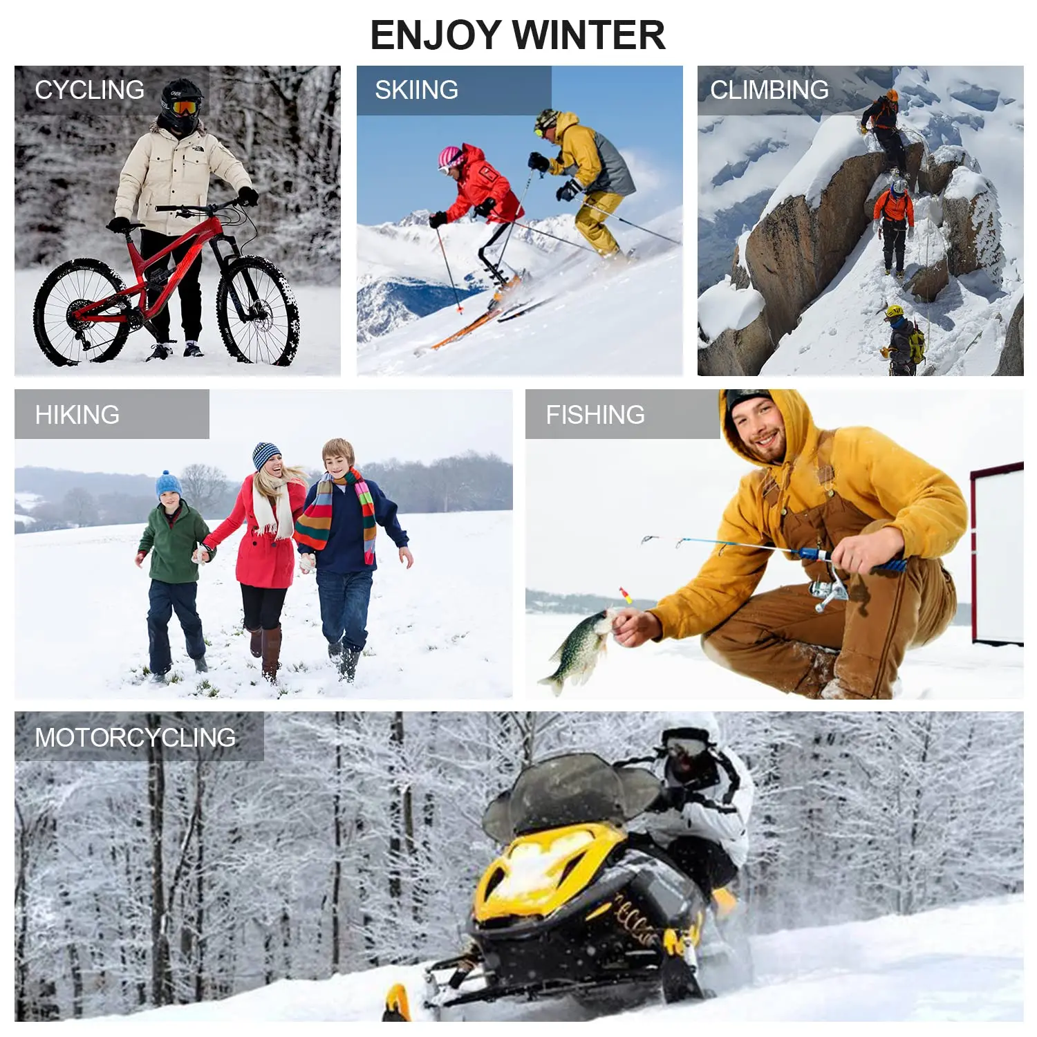 SNOW DEER Winter Heated Sock Rechargeable Battery Stocking Women Electric Heating Ski Socks Sports Man Thermal with Warmer Foot