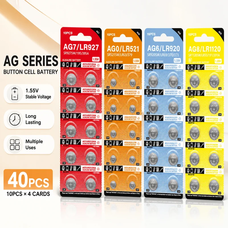 10 Pilas de Botón AG7 1.55V LR57 LR927 395 SR927W SR57 SR927 V399 para Reloj AG0 LR521 AG6 LR920 AG8