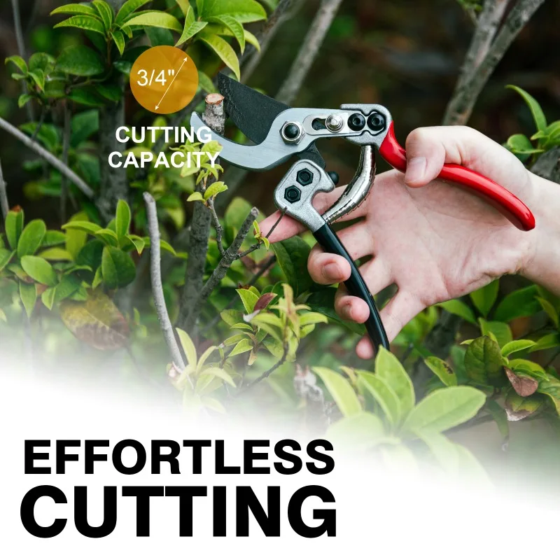 Gardening Pruning Shears Carbon Steel Blades Handheld Scissors Heavy Duty Garden Bypass Pruning Shears Tree Trimmers Secateurs