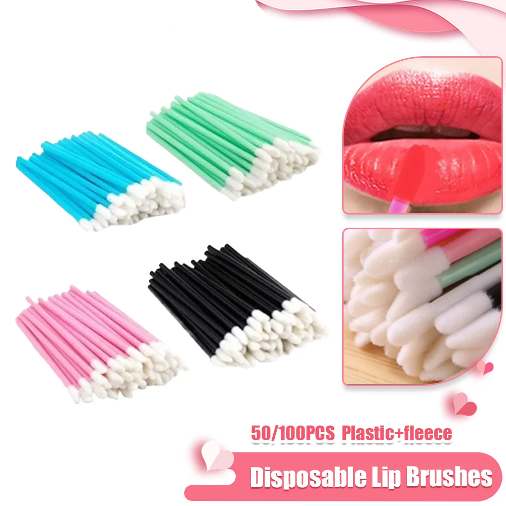 50PCS Disposable Lip Brush Eyelash Makeups Microbrush Lash Extension Mascara Applicator Lipstick Wands Set Cosmetic Makeup Tools