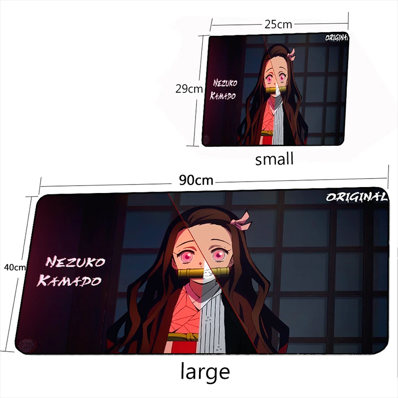 Demon Slayer Kimetsu No Yaiba Mouse Pad Carpets Anime Cute Girl Nezuko Mousepads Large Keyboard MouseMat Mousepad LOL Desk Mats