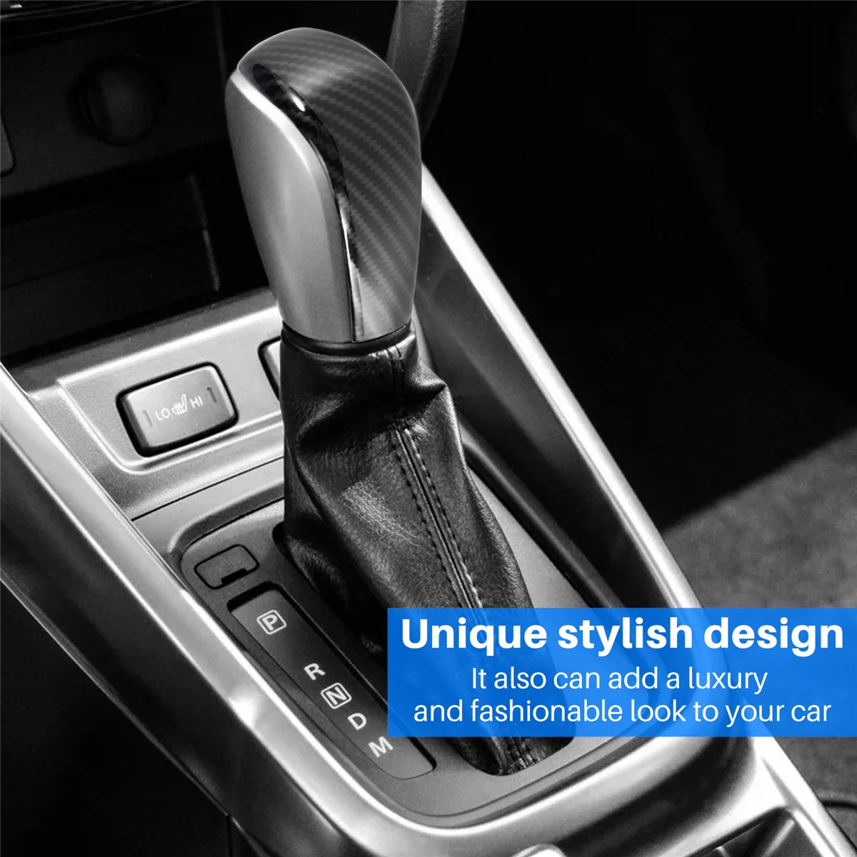 

UP!For Ford Ranger Everest T6 T7 2015-2018 Center Control Gear Shift Knob Cover Trim Decorative Accessories, Black
