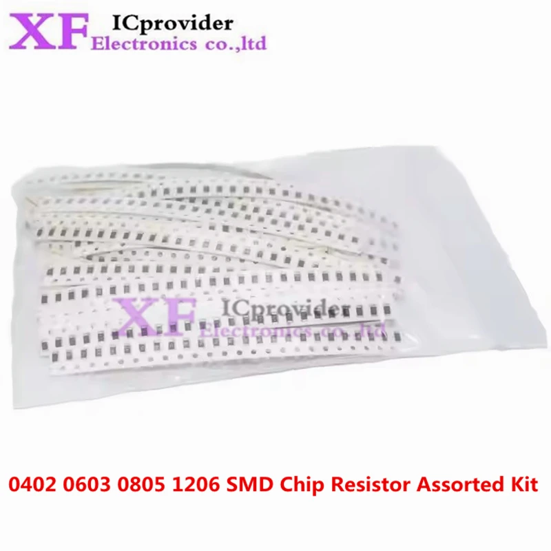80Values 1% 0402 0603 0805 1206 SMD Chip Resistor Assorted Kit 10 ohm - 910K Resistance Sample set