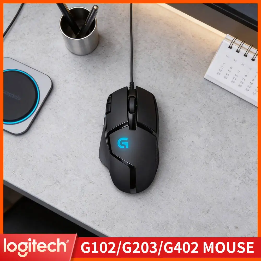 Logitech G402 Hyperion Fury Gaming Mouse 8 Programmable Buttons 4 DPI Modes 1ms Report Rate Anti-Slip Ergonomic Design