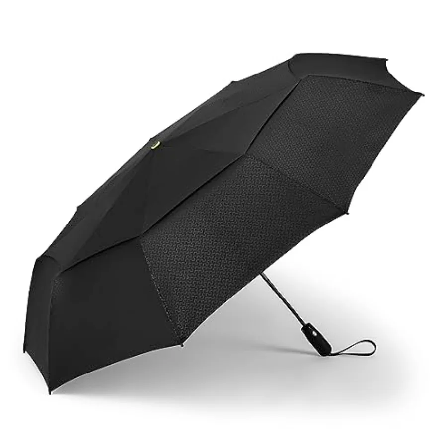 

Vortex Automatic Compact Folding Travel Umbrella Push-Button Open and Close, Vented Double Canopy, Protects from Rain, Sun, and