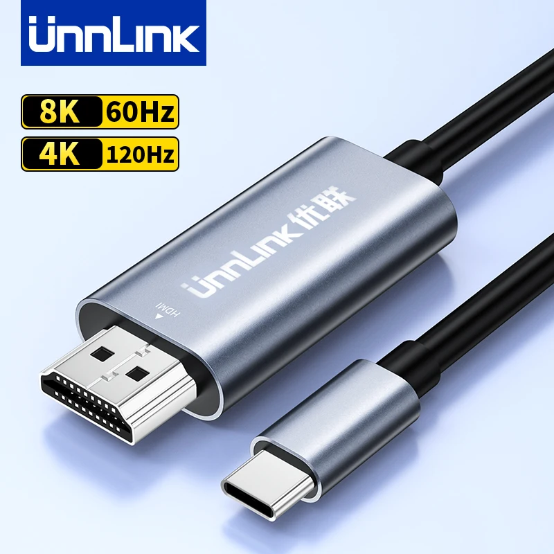 Unnlink USB C to HDMI Cable 8K 60Hz 4K 120Hz 4K 60Hz Phone to TV for Samsung Galaxy S8/9/10/20/21/23/24 Dex