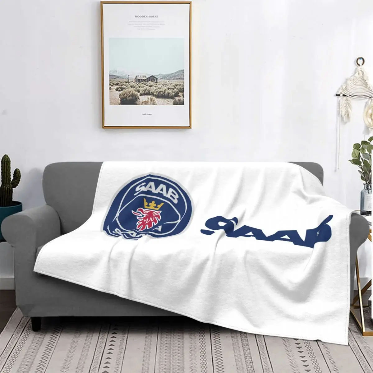 Sweden Saabs Scanias Blankets Coral Fleece Plush Print Car Club Multifunction Warm Throw Blankets for Bedding Throws