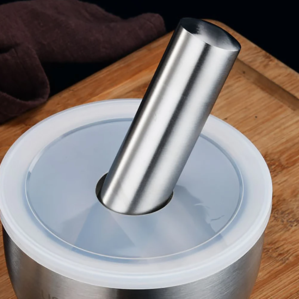 

Garlic Grinding Tool Stainless Steel Metal Pestle Kitchen Utensil Multipurpose Masher Pestle for Crushing Food Garlic