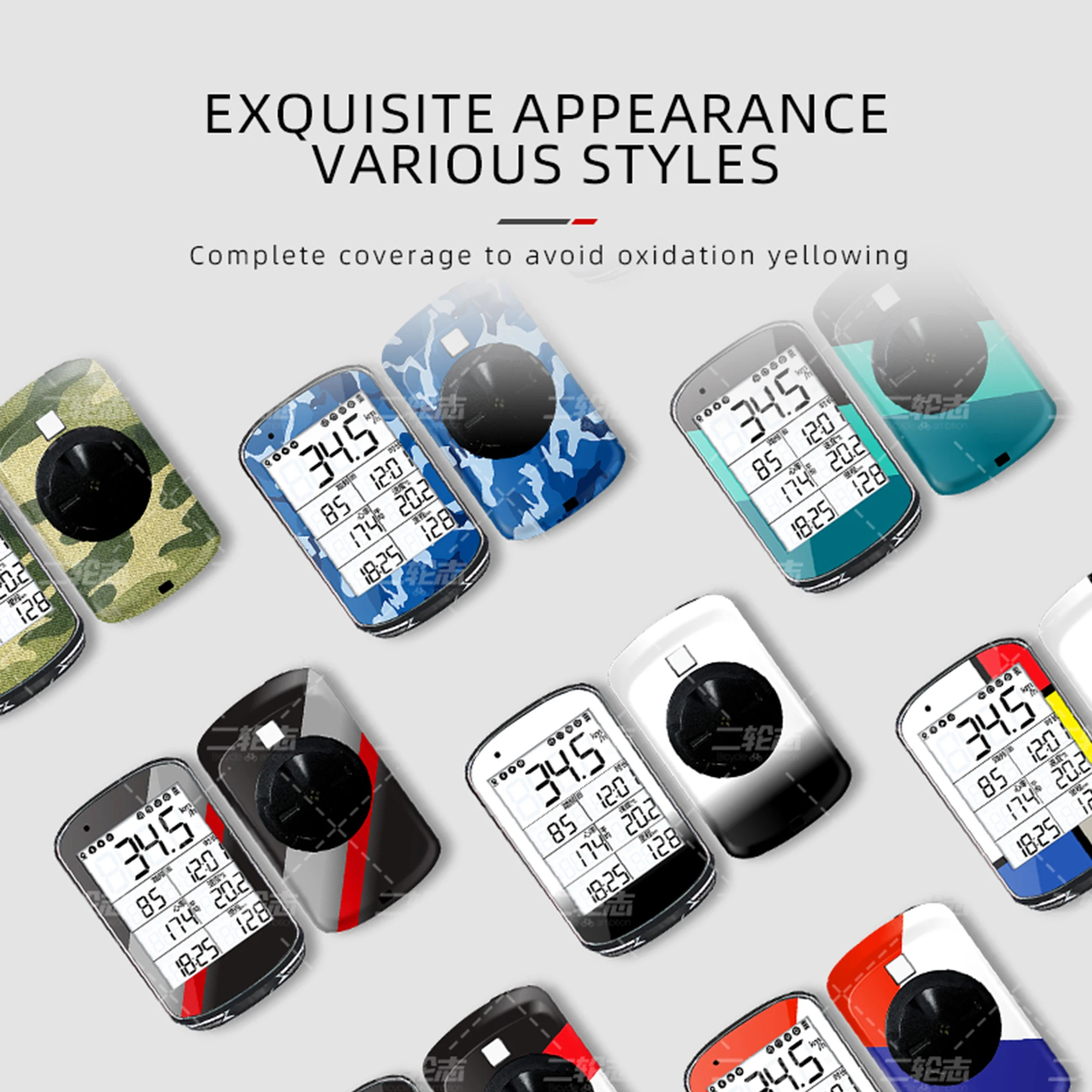 Compatible with Magene C506 Bike Computer Sticker Waterproof Full Cover Protective Film Anti-Scratch Color Change Decor Stickers