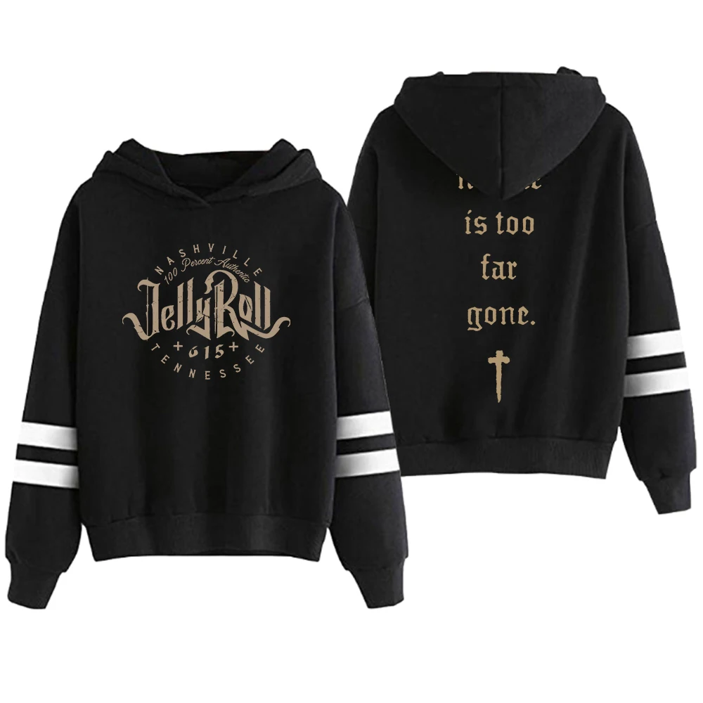 Jelly Roll Logo Pullover Hoodie Pocketless Parallel Bars Sleeve Men Women Hooded Sweatshirt Backroad Baptism Tour 2023 Merch