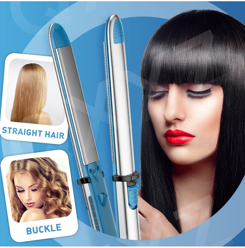 QXXZ Customized Hair Straightener Flat Iron LED Temperature Light Display Titanium Plate Rapid Heating Styling Tools - image 2