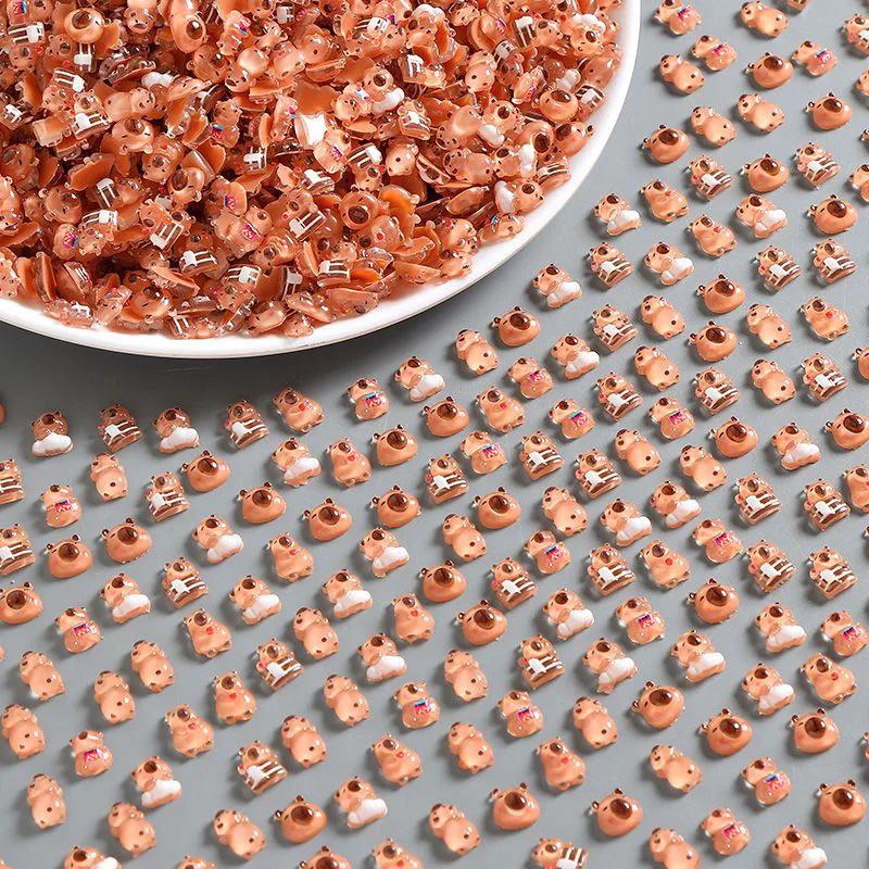 كابيبارا مكتب زخرفة ضوء الليل تماثيل صغيرة على شكل حيوانات كابيبارا المنمنمات صديقة للبيئة مسمار الفن اكسسوارات لمكتب الأظافر