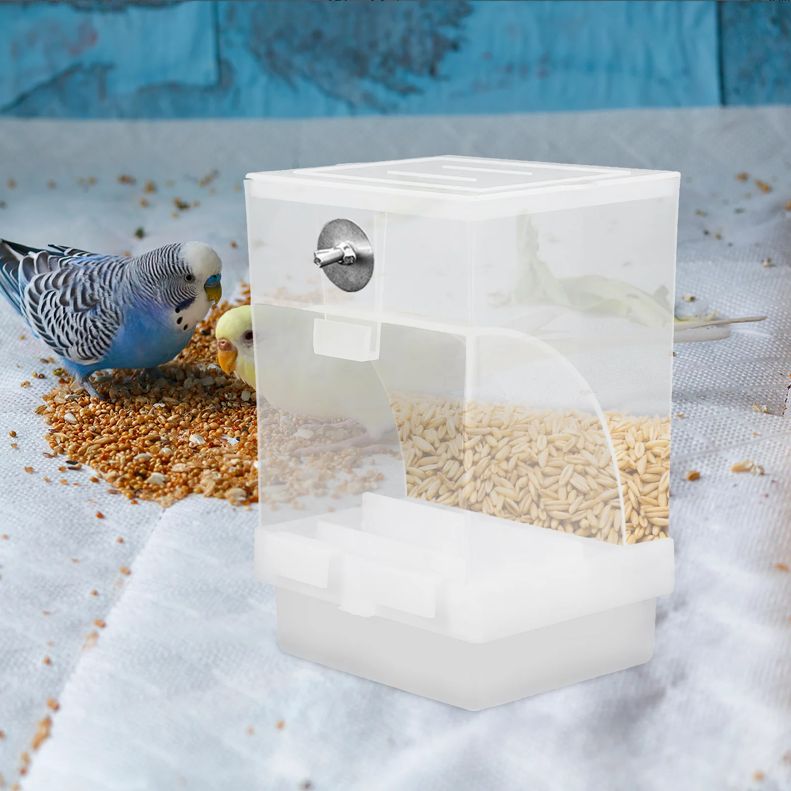 

2 pcs Automatic Feeder Durable PP ABS Bird Cage Accessory Suitable Parrots Hamsters Rabbits Mice Squirrels Portable Hanger Food
