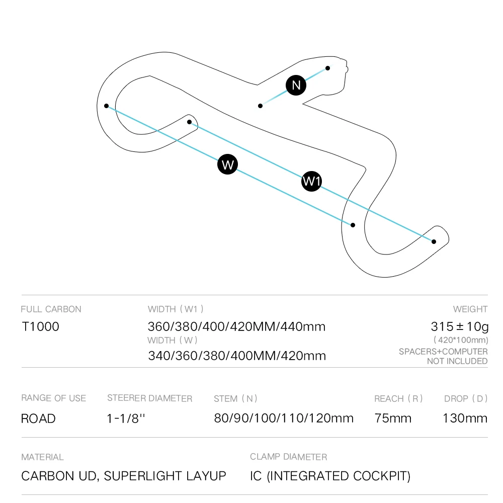 مقود الطريق الكربوني المتكامل الخفيف للغاية من LEXON VERO، كابل داخلي كامل، مقود دراجة الطريق، أجزاء ركوب الدراجات