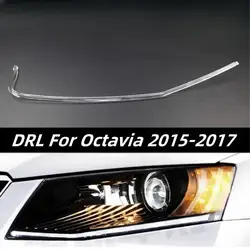 NEW Headlight DRL Tube For VW Skoda Octavia 2015 2016 2017 Acrylic tube Light Guide Strip Light DRL Strip