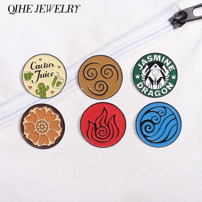 Aesthetic Art Badges The Jasmine Dragon Enamel Pins The Last Airbender White Lotus Brooch Lapel Badge Jewelry Gifts for Friends