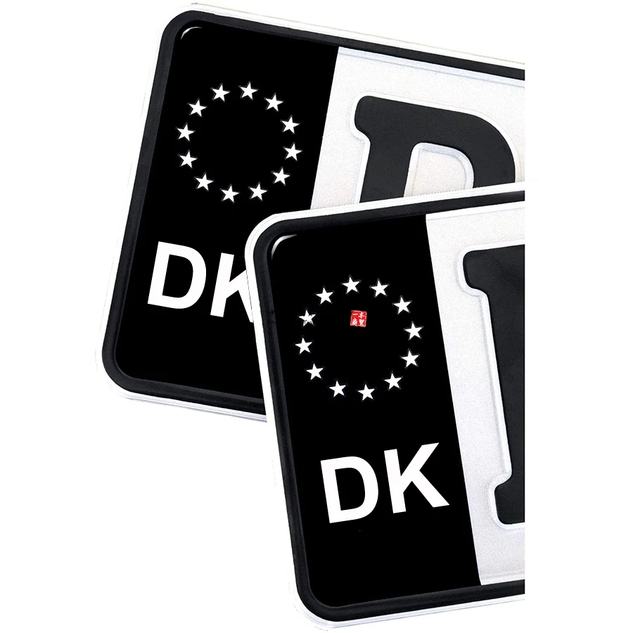 2 x Number Plate Black Sticker CZ DK SK EST Field Film, Black, Car, Trailer, Caravan, Bus Fits all standard sized Vinyl