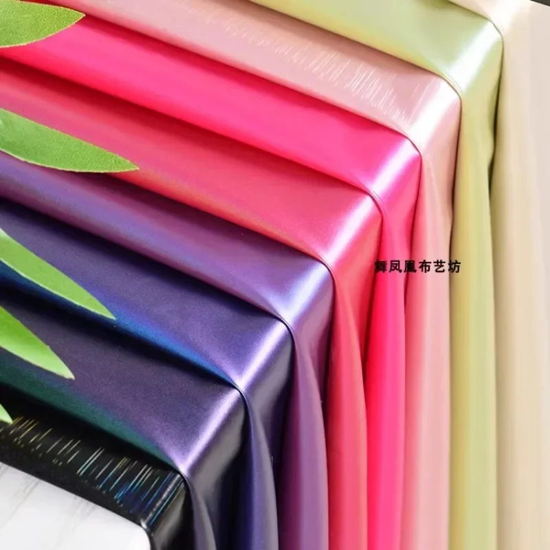 Colorful Glossy Down Jacket Fabric Pu By Meters for Coats Clothes Diy Sewing Soft Smooth Gradient Textile Waterproof Purple Red