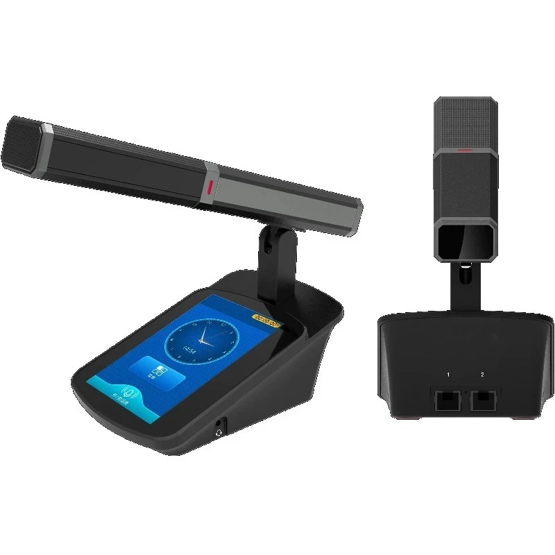 Conference room audio conferencing system Full digital touchscreen conference microphone with 63 + 1 simultaneous interpretation