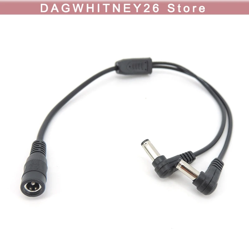 تيار مستمر 5.5 مللي متر x 2.1 مللي متر الطاقة 1 أنثى إلى 2 بزاوية ذكر طريقة الفاصل محول موصل كابل توصيل 12 فولت ل كاميرا تلفزيونات الدوائر المغلقة LED قطاع ضوء u #5