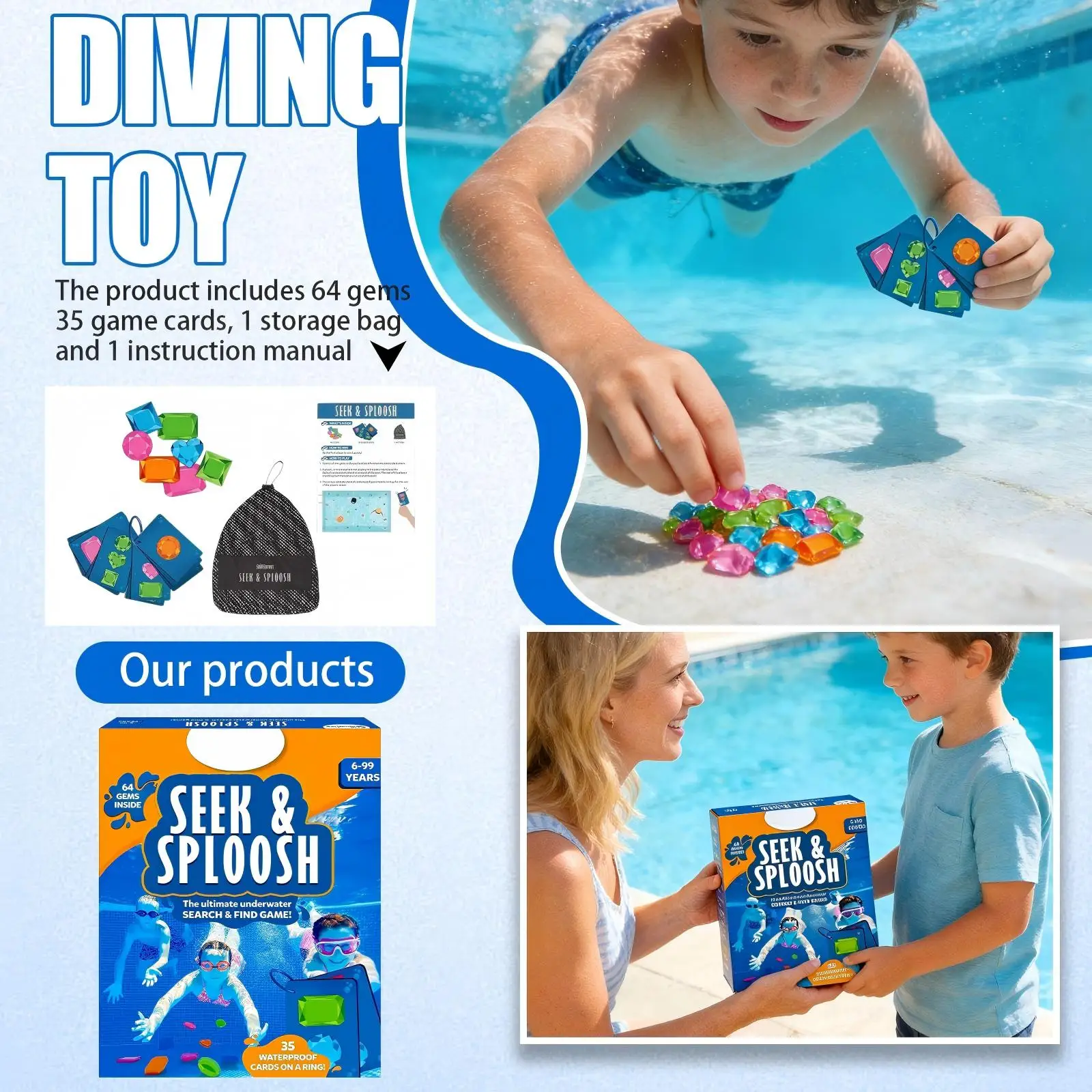 Set di gioielli da immersione subacquea per piscina dei bambini_voghion.com