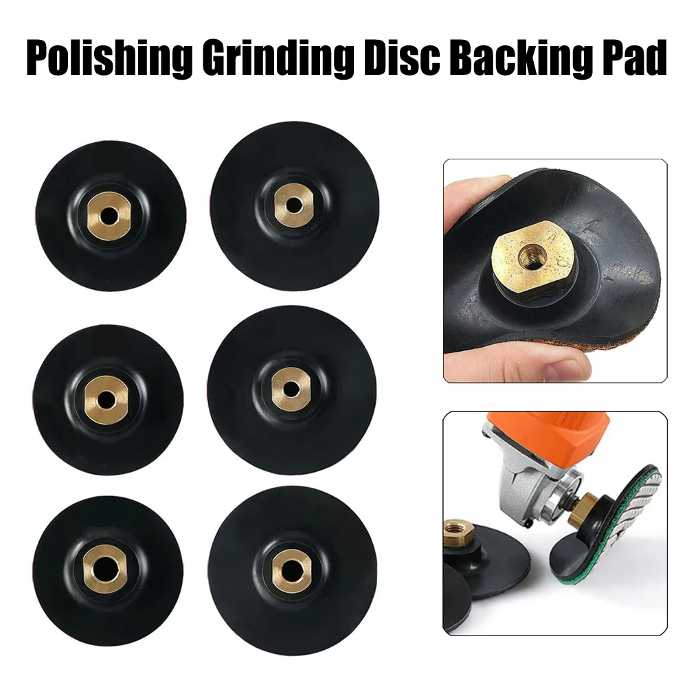 1pc 3Inch 4Inch Rubber Backing Pad M10 M14 Thread Polishing Grinding Disc Backing Pad For Angle Grinder Polishing Disc Pad