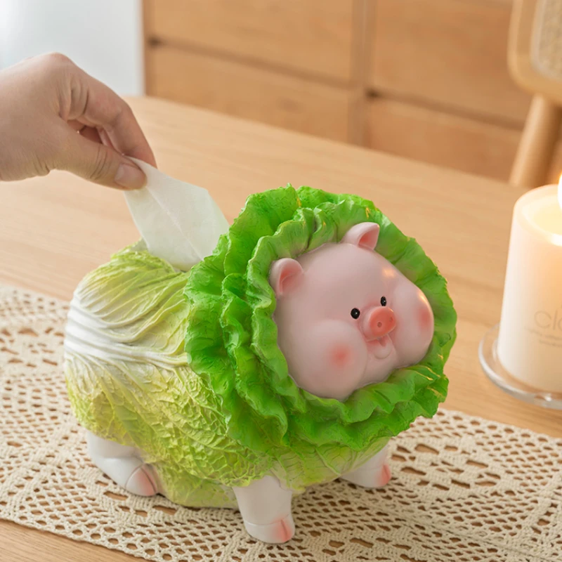 

Cute and Creative Cabbage Pig Paper High Grade Drawer Box