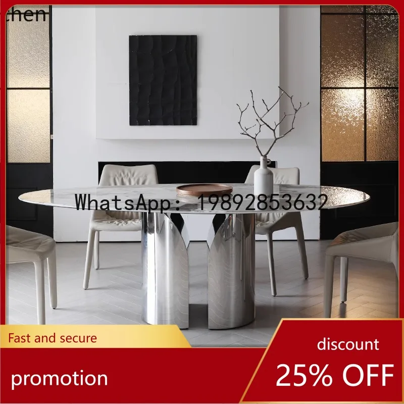 

Обеденный стол YFY из мрамора неправильной формы, высококачественный, для виллы, в форме капли, минималистичный, для дома