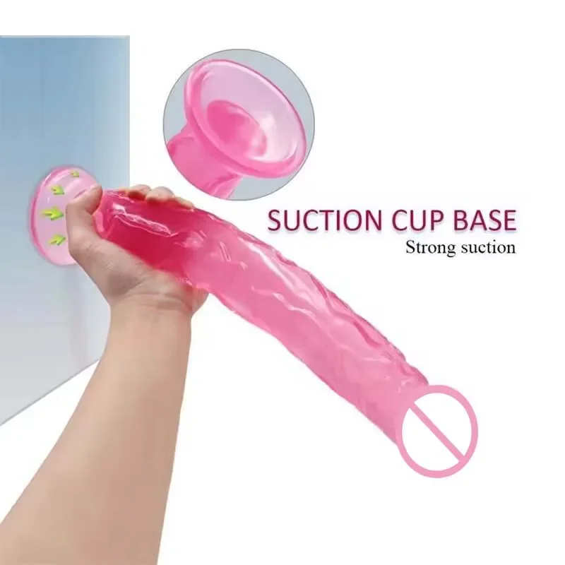 Pink Soft Realistic Dildo With Suction Cup Gode Consolador Big Penis Silicone Anal Adult Sex Toys Dilldo Plugs For Women Lesbian