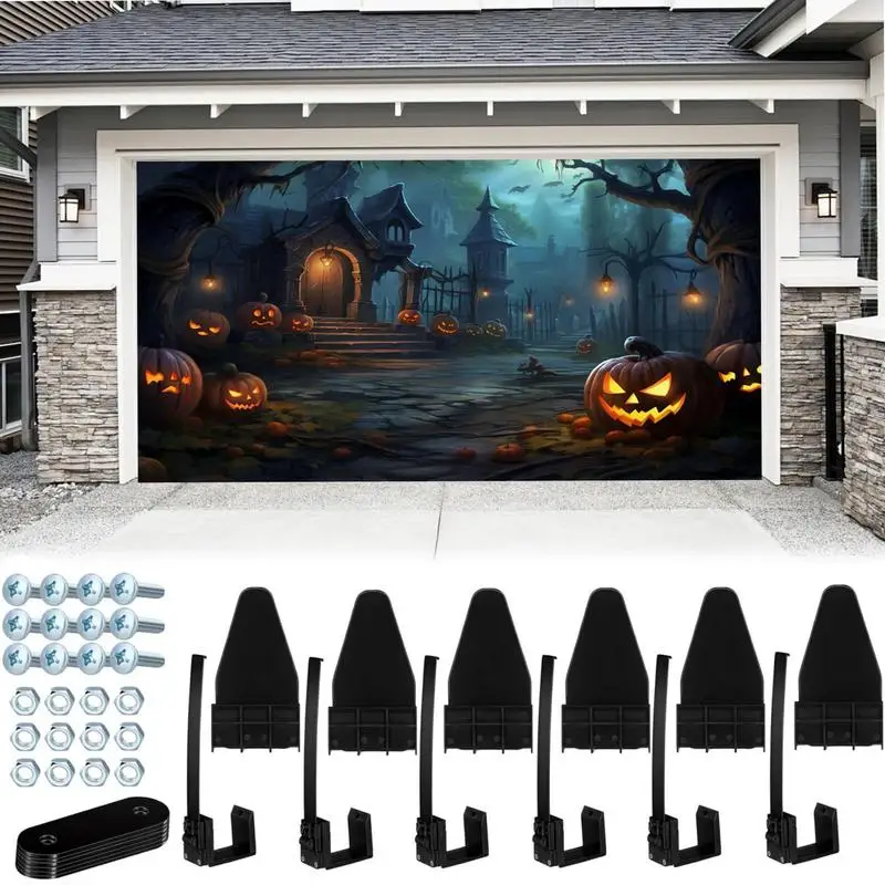 Garage Door Backdrop Installation Kit 6 Pieces Banner Clamps Installation Kit Long Lasting Installation Accessories Banner Clips